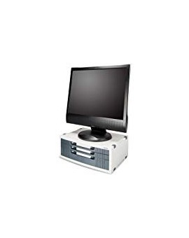 Support informatique avec tiroir et étagère