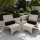 Set 2 chaises courbées + table café IRIS